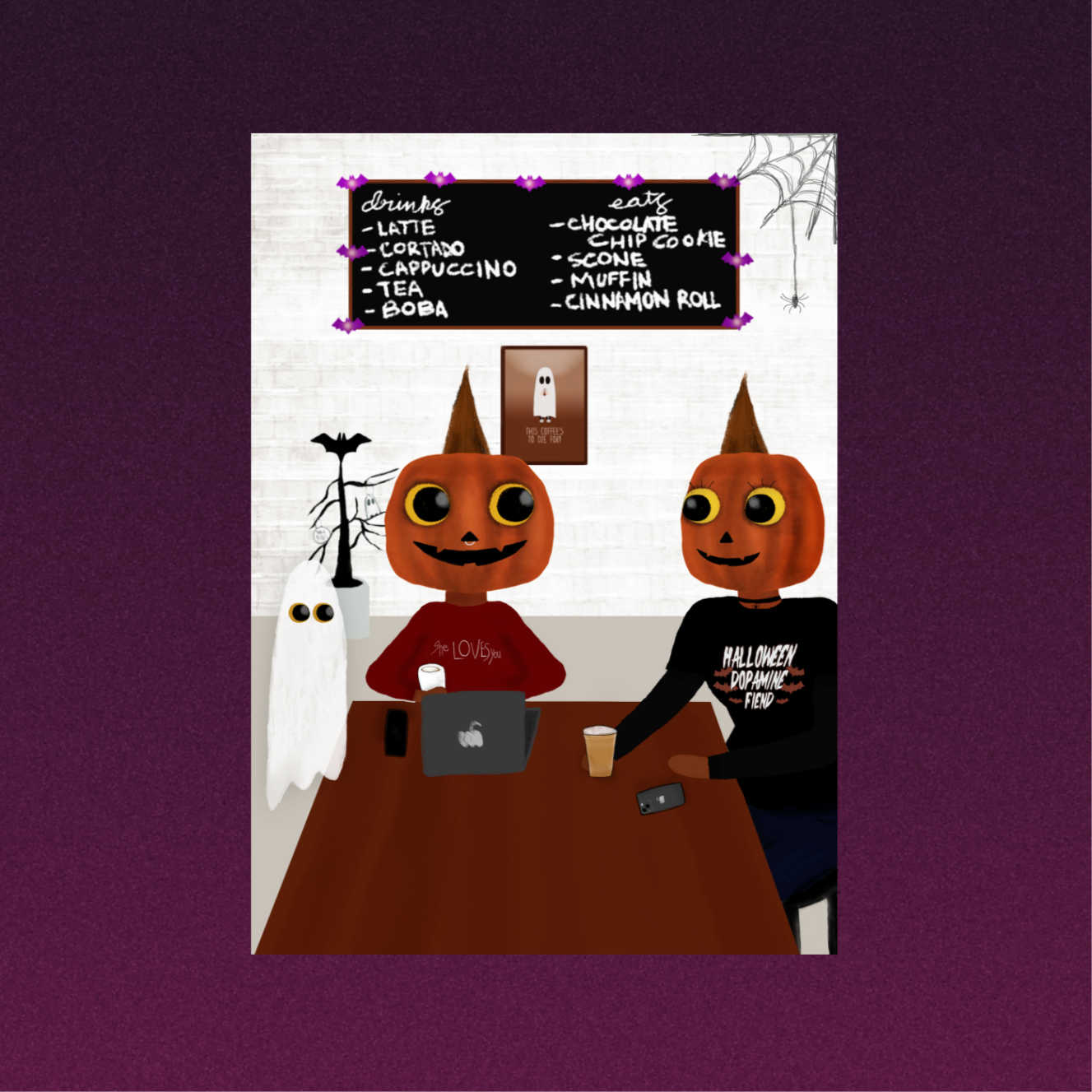 Spooky Coffee Shop Vinyl Sticker