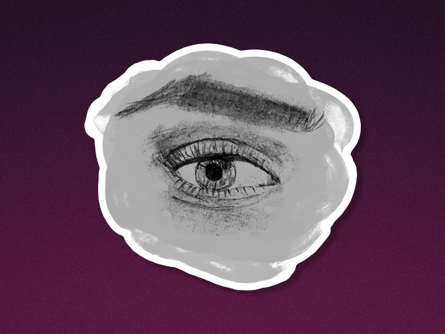 I See You Pencil Drawing Sticker