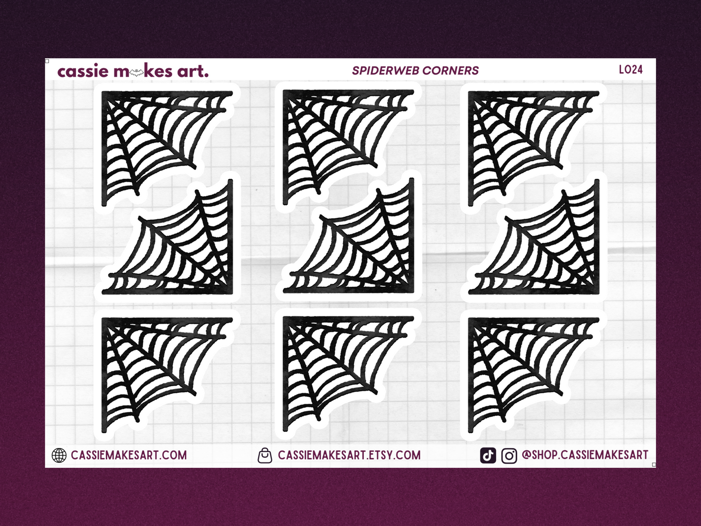 Spiderweb Corners Sticker Sheet