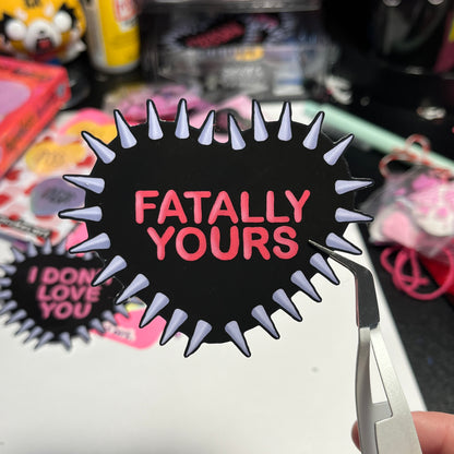 Fatally Yours Spiked Heart Vinyl Sticker