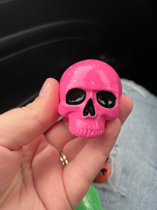 Valloween Hand-Painted Ceramic Skull Trinkets