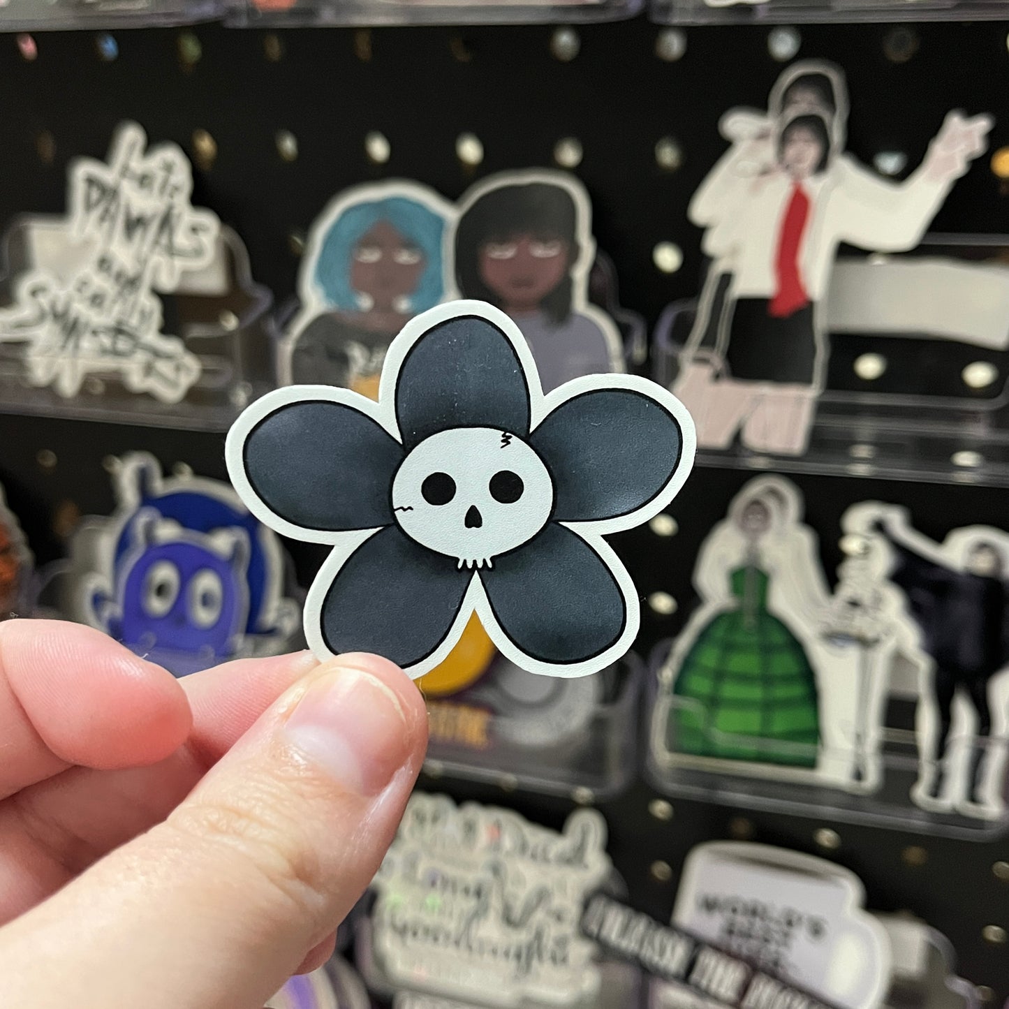 Skull Flower Vinyl Sticker