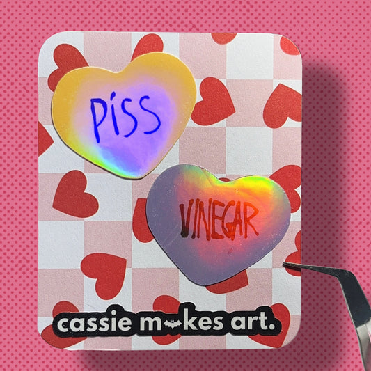 Piss and Vinegar Hearts Vinyl Sticker Bundle