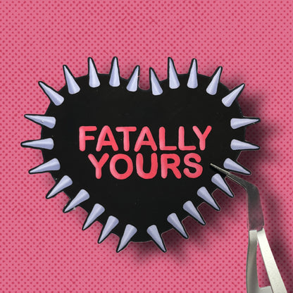 Fatally Yours Spiked Heart Vinyl Sticker