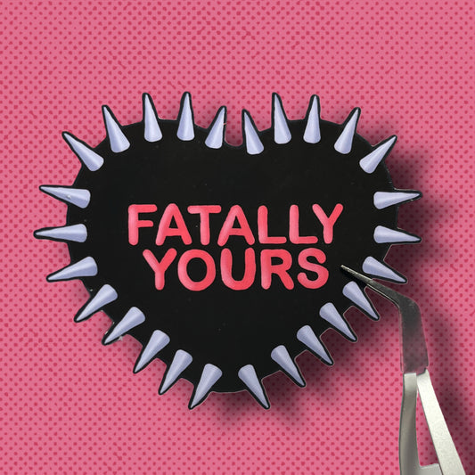 Fatally Yours Spiked Heart Vinyl Sticker