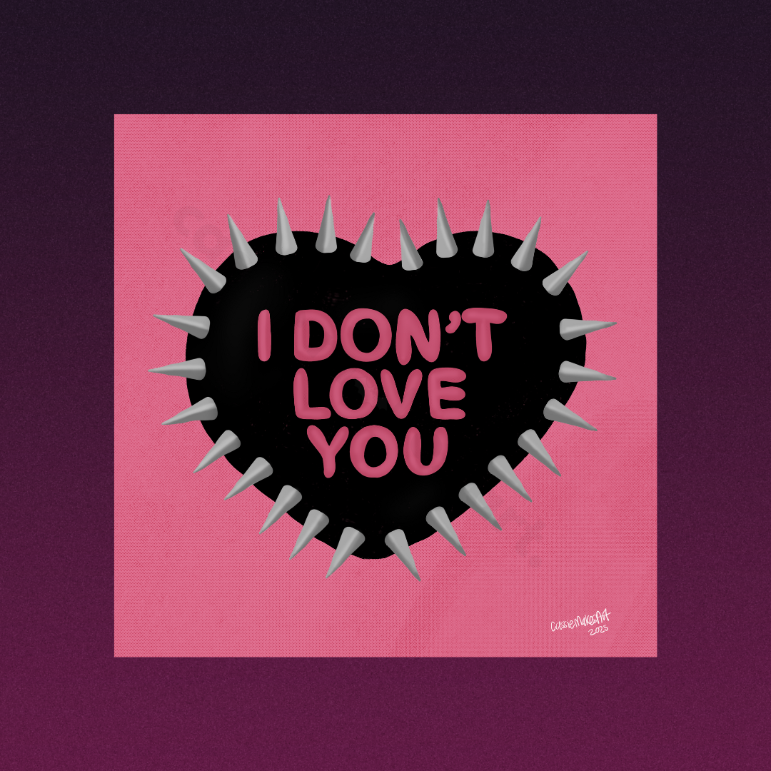 I Don't Love You Spiked Heart Square Print