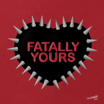 Fatally Yours Spiked Heart Square Print