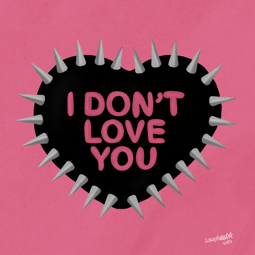 I Don't Love You Spiked Heart Square Print