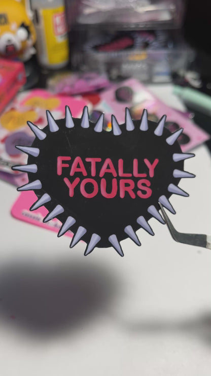 Fatally Yours Spiked Heart Vinyl Sticker