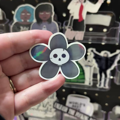 Skull Flower Vinyl Sticker